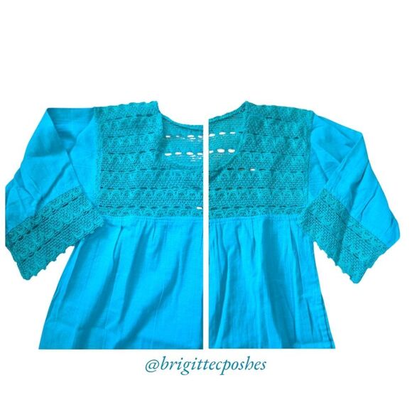 HANDMADE Traditional Laced Mexican Blouse - Picture 6 of 12